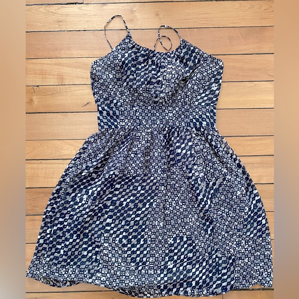 Banana Republic Navy and White Mini Dress